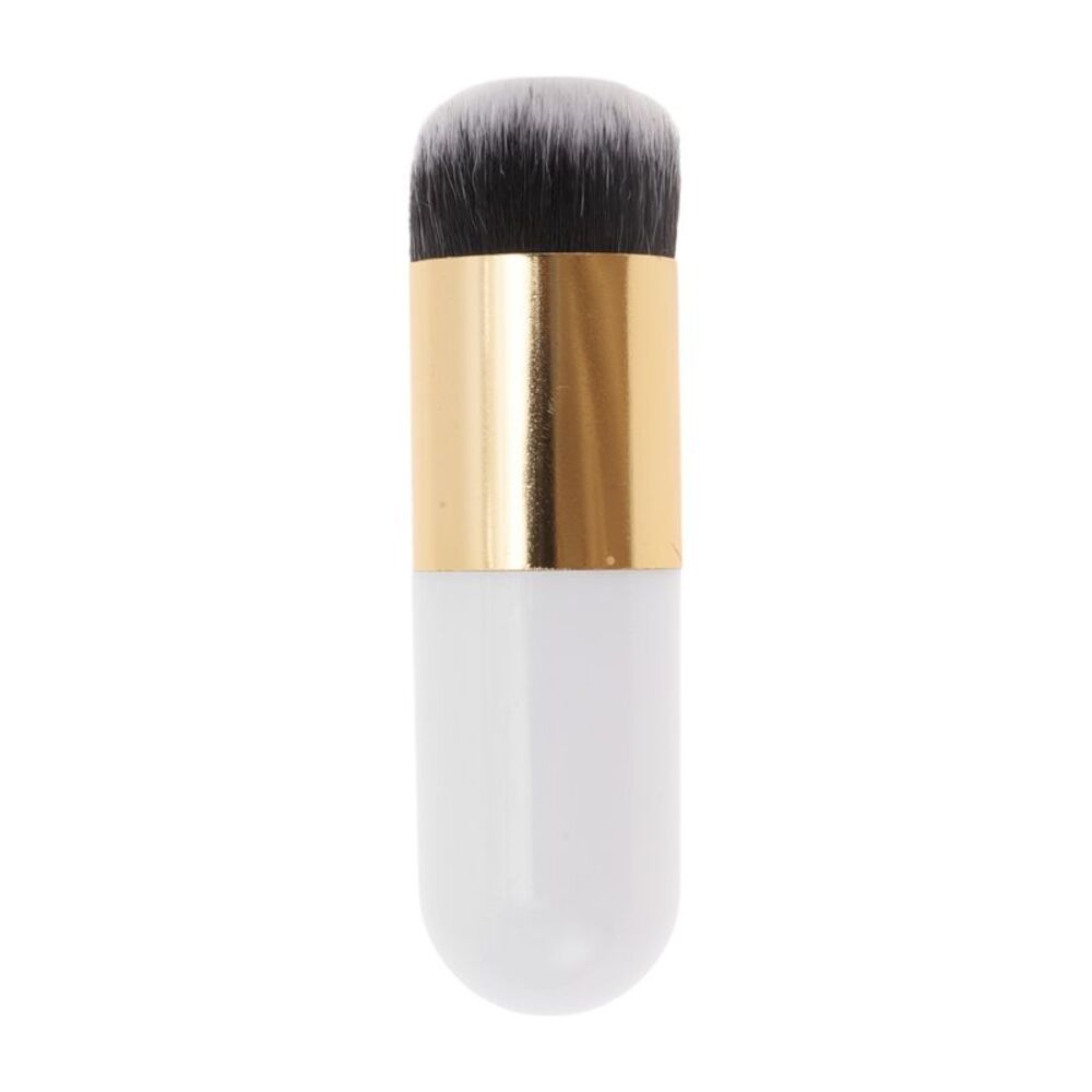 Makeup Cosmetic Brush Small White Gold Tone